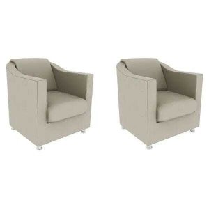 Kit 2 Poltronas Decorativas Bia Suede