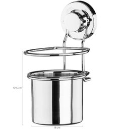 Suporte Para Talheres Utensílios Em Aço Cromado Com Ventosa - 4