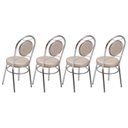 Ver imagem 3 de Conjunto 4 Cadeiras para Cozinha Debrum Yescasa Cromado/Bege