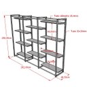 Ver imagem 2 de Conjunto Estante Cremalheira Central com 11 Prateleiras para Loja - Comac - Branco/preto