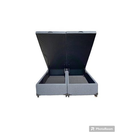 Cama Box Baú King Bipartido Blindado Linhão Preto