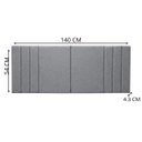 Ver imagem 3 de Cabeceira Box Casal Liz 140cm Estofada Linho Premium Painel de Parede:Cinza