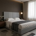 Ver mais imagens de Cabeceira Box Casal Liz 140cm Estofada Linho Premium Painel de Parede:Cinza