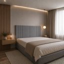 Ver imagem 5 de Cabeceira Box Casal Liz 140cm Estofada Linho Premium Painel de Parede:Cinza