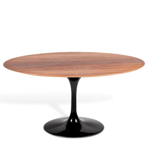 Mesa Saarinen Oval Imbuia 244x137cm - Base Preta