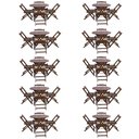 Ver imagem 1 de Kit 10 Jogos de Mesa Dobrável com 4 Cadeiras Tampo Redondo 70x70 Imbuia