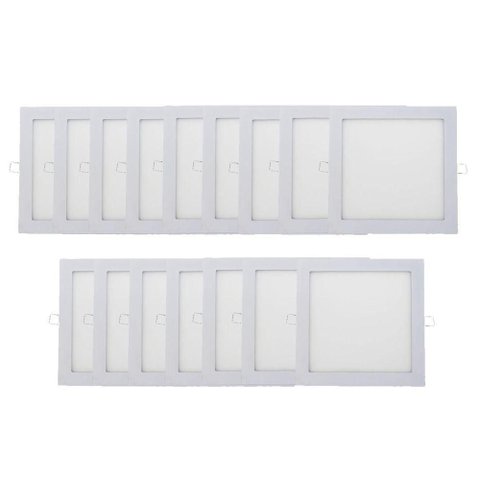 Kit 16 Plafon Painel LED Luminária Downlight 18W Embutir