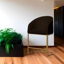 Ver imagem 2 de Poltrona Banqueta Decorativa Estofada Mia Veludo Base Metal Dourada - Estopar Poltrona Mia Veludo Ma