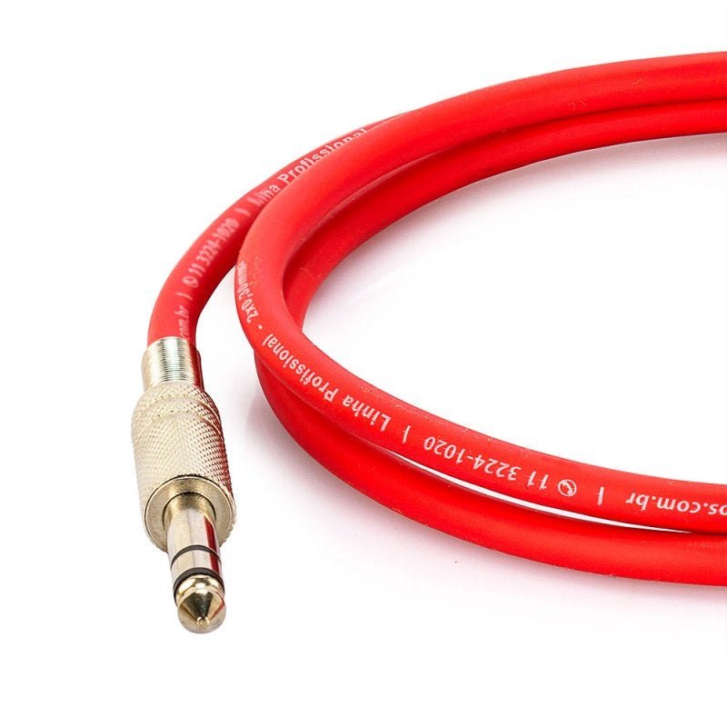 Cabo P10 para P10 Estéreo - Vermelho 45 Mt - 2
