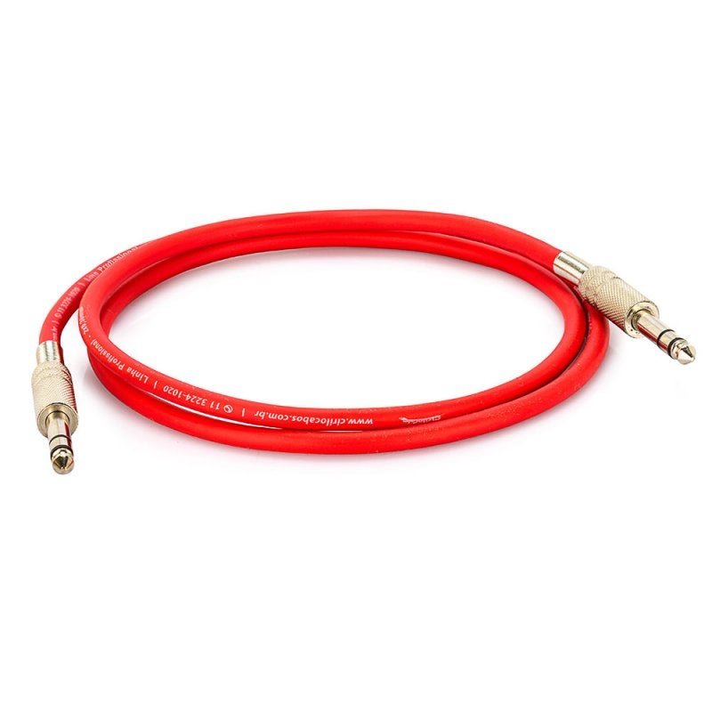 Cabo P10 para P10 Estéreo - Vermelho 45 Mt - 1