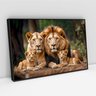 Quadro Decorativo Retrato Família Leão Leoa com Dois Filhotes Sala Quarto Casa Escritório - 2