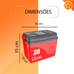 Caixa Térmica Cooler com Alça 30 Litros Grande 45 Latas Unitermi - 2