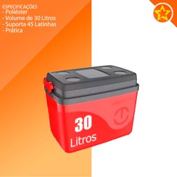 Caixa Térmica Cooler com Alça 30 Litros Grande 45 Latas Unitermi - 3