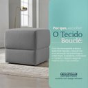 Ver imagem 5 de Puff Decorativo Aloy Bouclé Premium Assento Extra para Sala Quarto Design Moderno Cinza