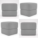 Ver imagem 4 de Puff Decorativo Aloy Bouclé Premium Assento Extra para Sala Quarto Design Moderno Cinza