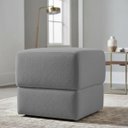 Ver imagem 1 de Puff Decorativo Aloy Bouclé Premium Assento Extra para Sala Quarto Design Moderno Cinza