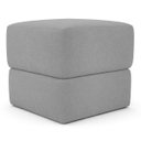 Ver imagem 3 de Puff Decorativo Aloy Bouclé Premium Assento Extra para Sala Quarto Design Moderno Cinza