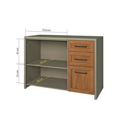 Módulo Cozinha Nesher Camponesa Balcão 2 Portas e 3 Gavetas c/ Tampo FendiOff/Freijó - 4