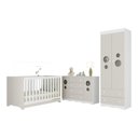 Ver imagem 2 de Quarto de Bebê Completo com Berço Americano 3 em 1 Sonho Multimóveis Mp4627 Branco/off White