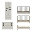 Ver mais imagens de Quarto de Bebê Completo com Berço Americano 3 em 1 Sonho Multimóveis Mp4627 Branco/off White