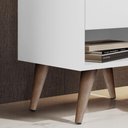 Ver imagem 3 de Mesa de Cabeceira para Quarto com 1 Gaveta e Pés Retrô Sleep - Branco