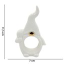 Ver imagem 4 de Porta Guardanapo Papai Noel Cerâmica Branco Dourado 11,5x7x3 D’Rossi