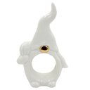 Ver imagem 1 de Porta Guardanapo Papai Noel Cerâmica Branco Dourado 11,5x7x3 D’Rossi