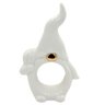 Porta Guardanapo Papai Noel Cerâmica Branco Dourado 11,5x7x3 D'Rossi DRossi - 1