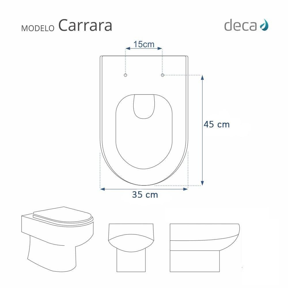 Assento Sanitário Carrara Marrom Fosco para vaso Deca Com Ferragem Dourada - 3