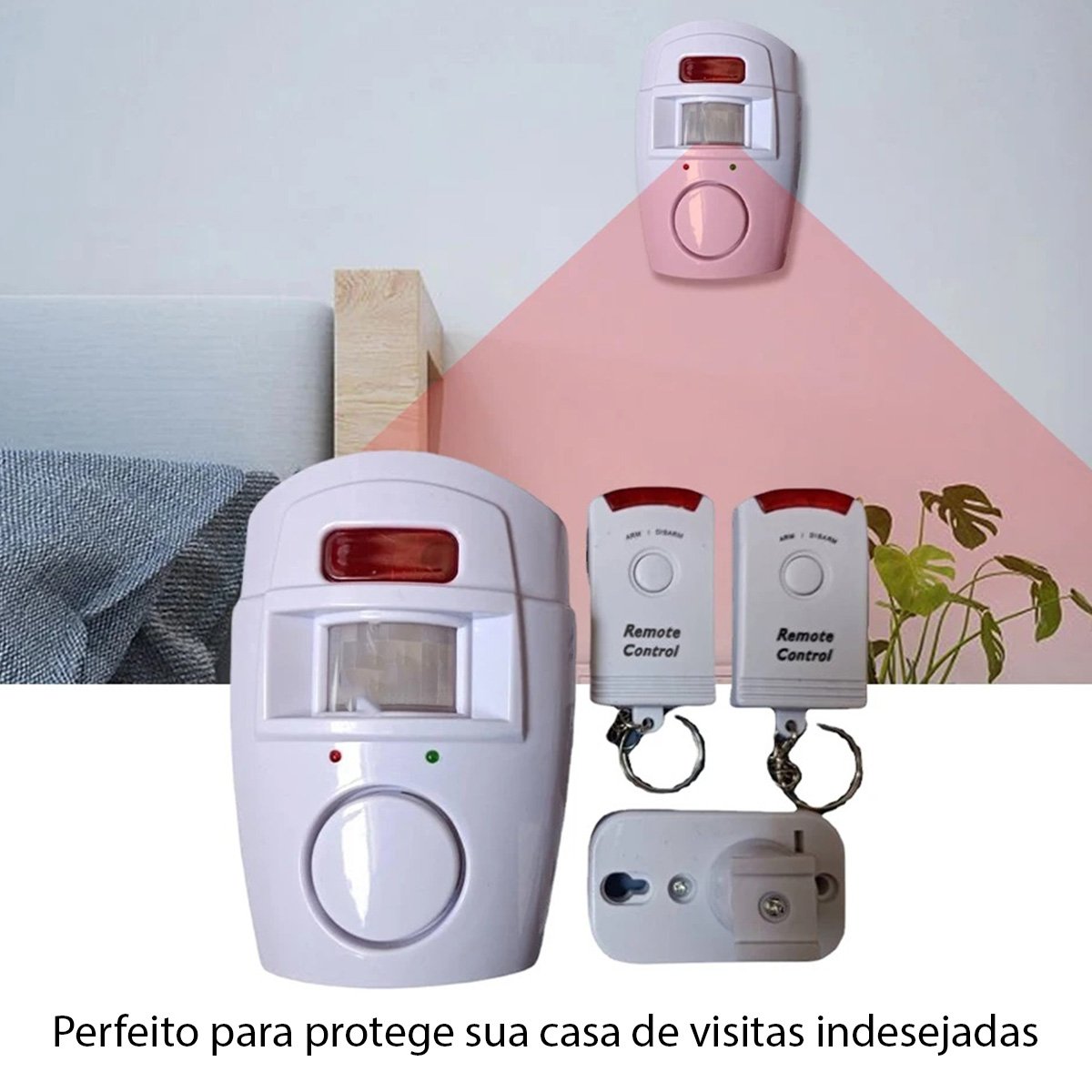 Alarme sem Fio Sensor Presença Controle Sirene 105 Dcb Portatil Comercial Residencial Segurança Casa - 4