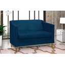 Ver imagem 2 de Namoradeira Titânio Suede Azul Marinho