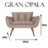 Namoradeira Decorativa Estofada Para Salão de Beleza Opala Suede Cinza - DL Decor - 2