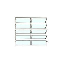 Vitro Basculante 2 Seções Branco 100x200 Linha Esmeralda Vidro Liso - 1