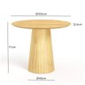 Mesa de Jantar Redonda 100cm Scandi 4 Lugares Cor Damasco Lamina Natural de Madeira - 4