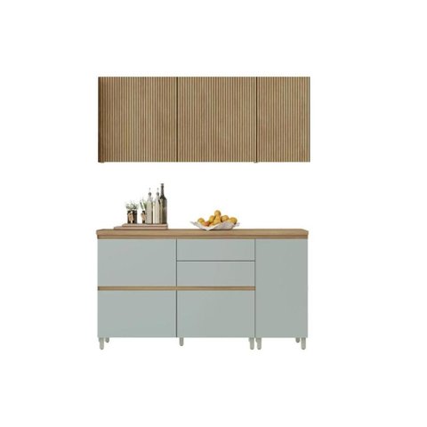 Kit Cozinha Nesher 4 Peças Rainha CZ434 Nature/Verde