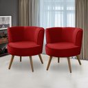 Ver imagem 1 de Kit 2 Poltronas para Sala Decorativa Bela Suede Vermelho Rover & Beato
