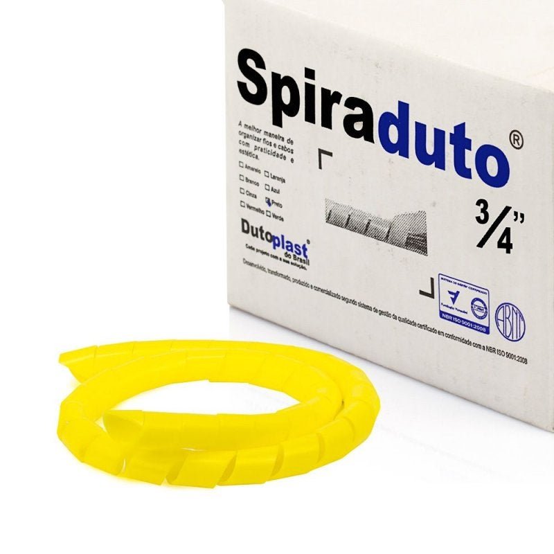 Spiraduto 3/4 Organizador de Cabos - Dutoplast - Amarelo 4 Mt - 1