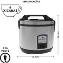 Ver imagem 3 de Panela de Arroz Elétrica Inox 6 Xícaras 220v - Praticidade e Elegância