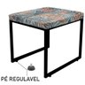 Kit 07 Puff Banqueta Stan Para Penteadeira Sala De Jantar Industrial Ferro Preto Floral AH15 - - 5