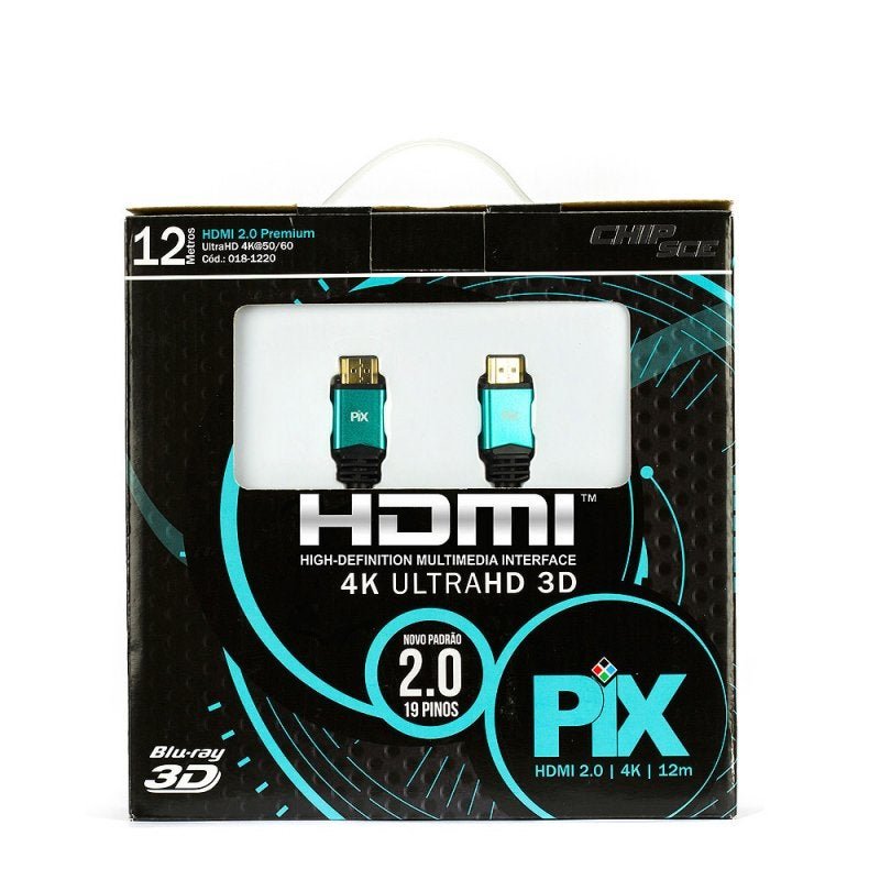 Cabo HDMI 2.0 - 4K, Ultra Hd, 3D, 19 Pinos - 12 Metros - 1