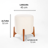Puff Belluno Decorativo Tecido Linho Banqueta Redondo Pés de Madeira Maciça - 3