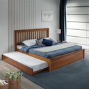 Ver imagem 1 de Conjunto Cama King com Cama Auxiliar em Madeira Maciça Mv Mel
