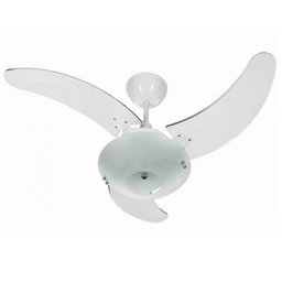 Ventilador Teto Clean Tron Branco 3 Pás Transparentes 127V - 1 Ventilador Teto Clean Tron Branco 3 Pás Transparentes 127V - 1