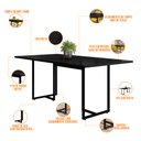 Ver imagem 3 de Mesa de Jantar Maldiva 180cm F01 com 4 Cadeiras Ayla e 2 Cadeiras Madri Preto