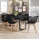 Ver imagem 2 de Mesa de Jantar Maldiva 180cm F01 com 4 Cadeiras Ayla e 2 Cadeiras Madri Preto