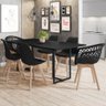 Mesa de Jantar Maldiva 180cm F01 com 4 Cadeiras Ayla e 2 Cadeiras Madri Preto - 2