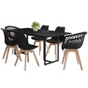 Ver imagem 1 de Mesa de Jantar Maldiva 180cm F01 com 4 Cadeiras Ayla e 2 Cadeiras Madri Preto