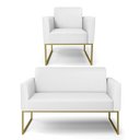 Ver imagem 1 de Sofá Namoradeira com Poltrona Base Industrial Dourado Marisa Corino