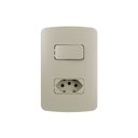 Ver imagem 1 de Interruptor Simples 10a e Tomada 2p+t 10a Margirius B3 Colors com Placa 4x2 Pérola