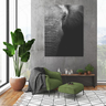 Quadro decorativo Elefante Preto e Branco em canvas com chassis de moldura - MidiaPopArte:60x80/Chas - 2